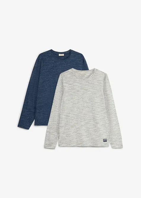 Lot de 2 t-shirts manches longues, bonprix