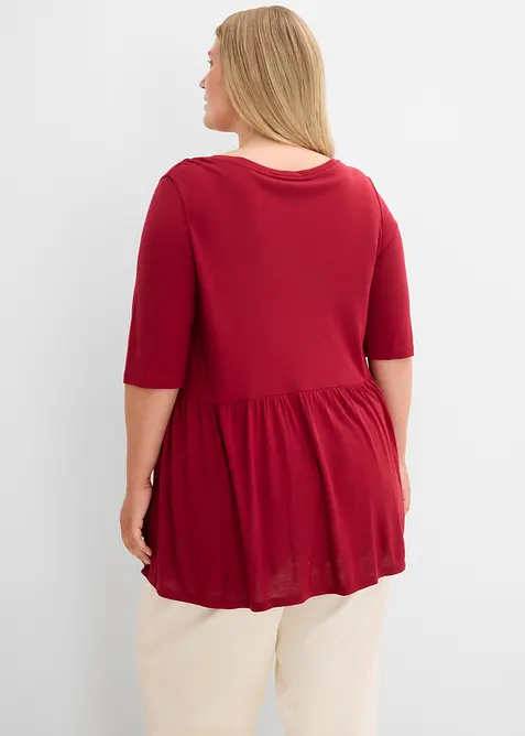 T-shirt long avec volant, bonprix