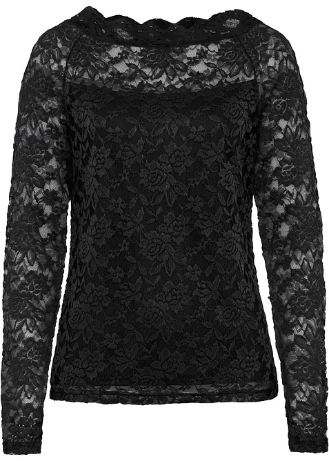 T-shirt manches longues en dentelle, bonprix