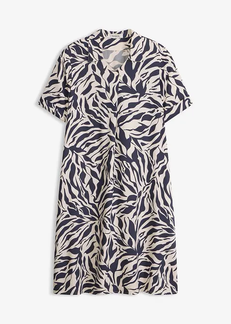 Kleid mit eingelegter Falte aus flie&szlig;ender Viskose, bonprix