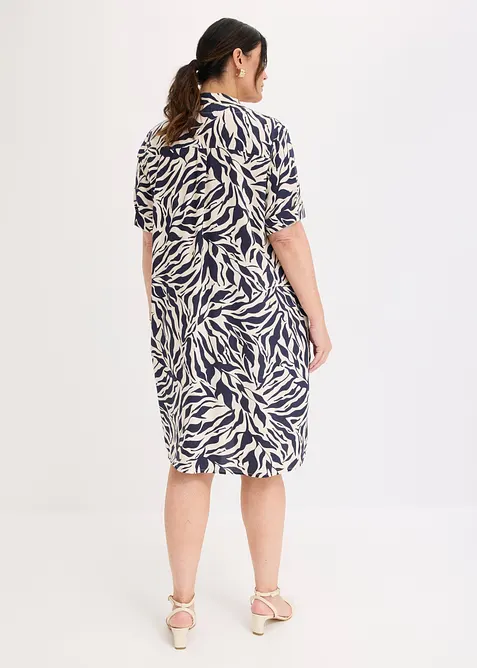 Kleid mit eingelegter Falte aus flie&szlig;ender Viskose, bonprix