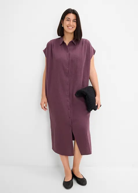 Kaftan-Kleid aus softem Musselin, bonprix