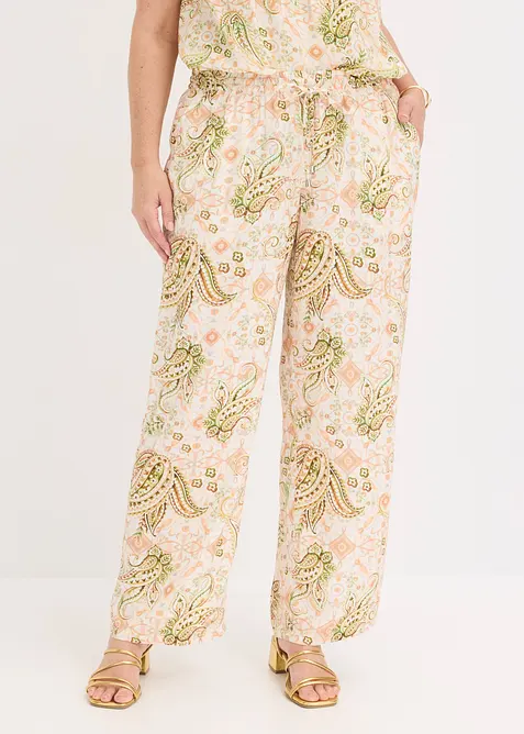 Pantalon taille extensible &agrave; motif paisley, bonprix