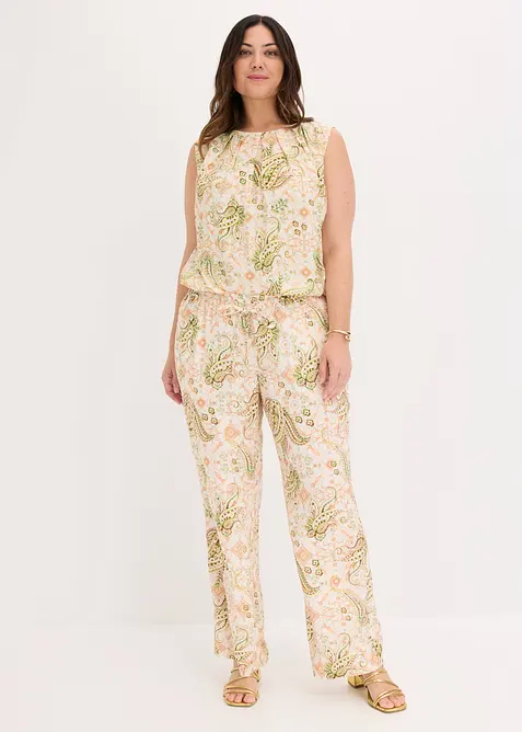 Pantalon taille extensible &agrave; motif paisley, bonprix