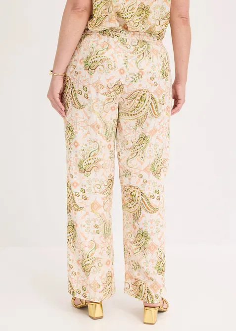 Pantalon taille extensible &agrave; motif paisley, bonprix