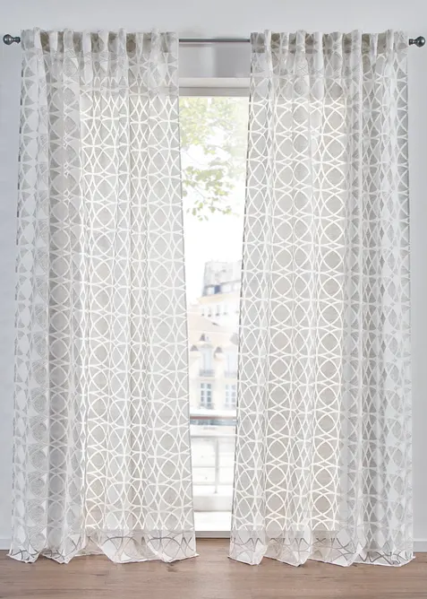 Voilage &agrave; motif d&eacute;vor&eacute; (1 pce), bonprix