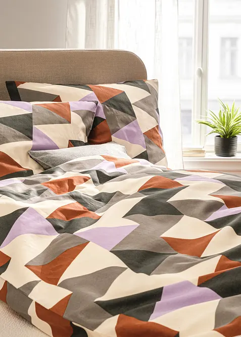Parure de lit en coton m&eacute;lang&eacute;, bonprix