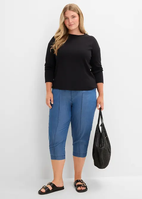 Pantalon carotte 7/8 en lyocell, bonprix
