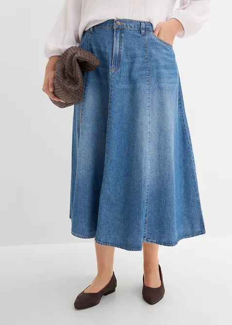 Leichter Jeansrock mit verstellbarem Bund, bonprix