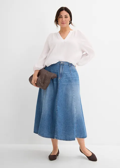 Leichter Jeansrock mit verstellbarem Bund, bonprix