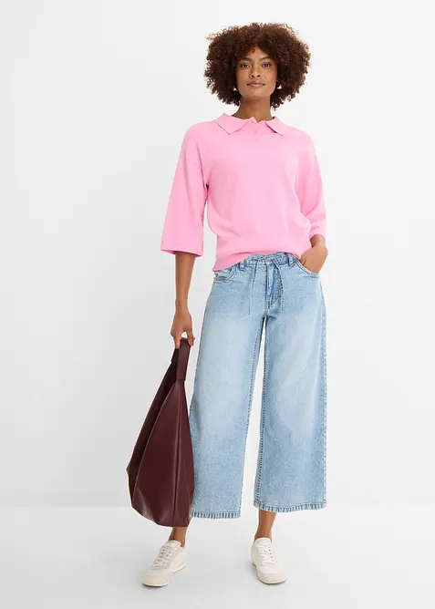 Wide-Leg-Jeans, cropped, bonprix