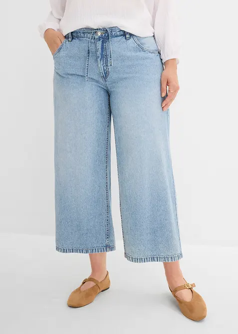 Wide-Leg-Jeans, cropped, bonprix