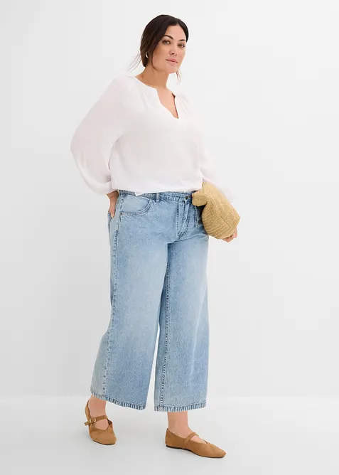 Wide-Leg-Jeans, cropped, bonprix