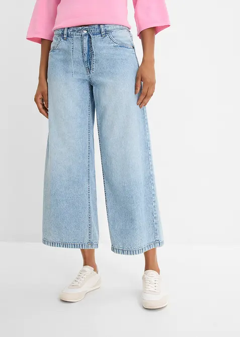 Wide-Leg-Jeans, cropped, bonprix