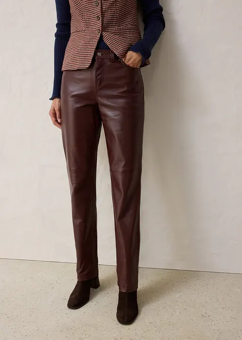 Pantalon en cuir d&rsquo;agneau nappa, bonprix