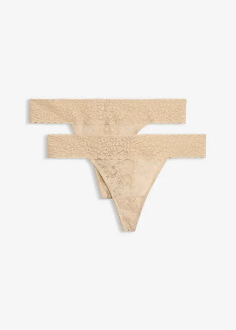 Lot de 2 tangas en dentelle, bonprix