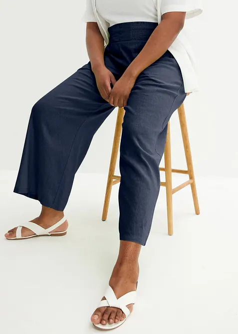 Marlenehose aus luftigem Leinen-Mix, bonprix