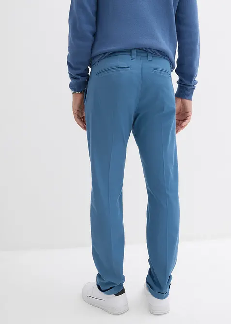 Pantalon droit &agrave; pinces en twill de coton, Regular, bonprix