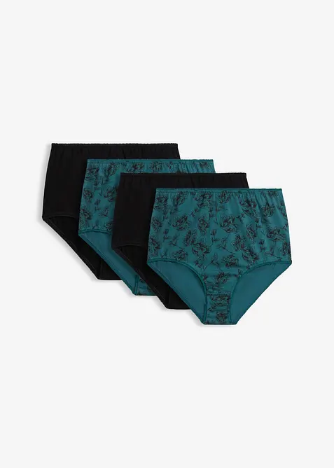 Lot de 4 slips taille haute coton, bonprix