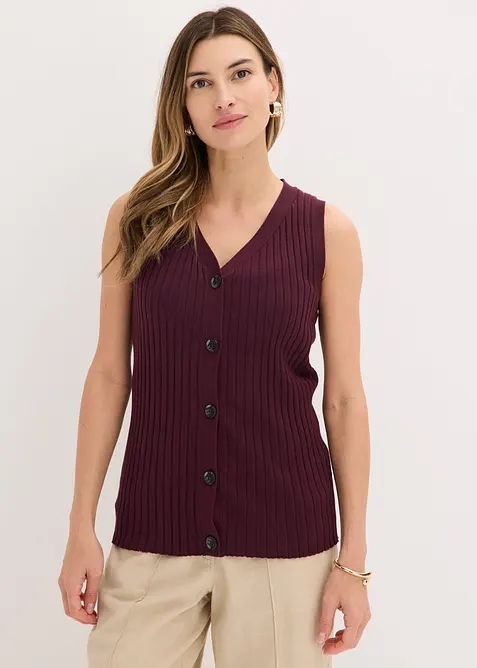 Gerippte Strickweste, bonprix