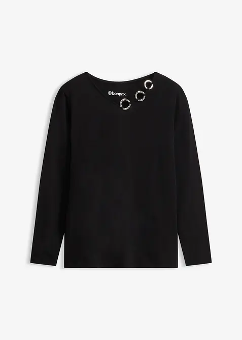 Langarmshirt mit &Ouml;sen, bonprix