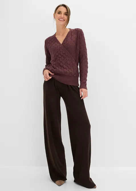 Pull ajour&eacute; style cache-c&oelig;ur, bonprix