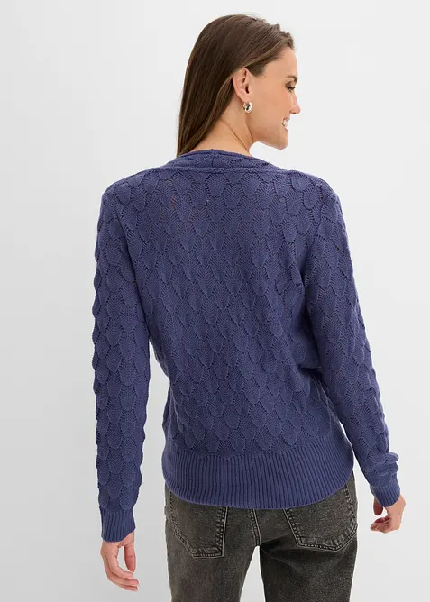 Ajour-Pullover in Wickeloptik, bonprix