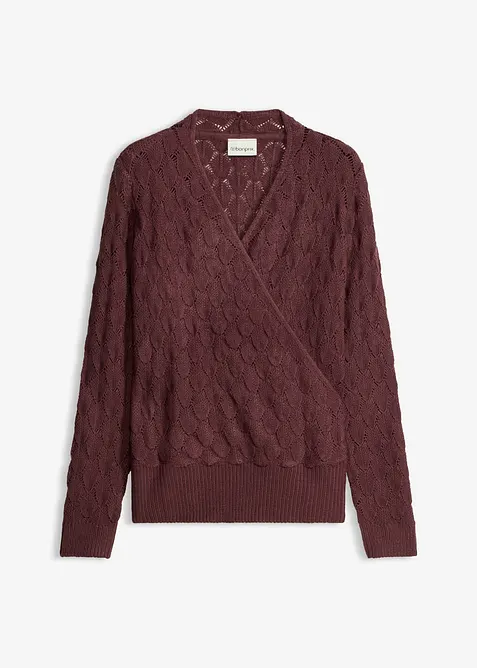 Pull ajour&eacute; style cache-c&oelig;ur, bonprix