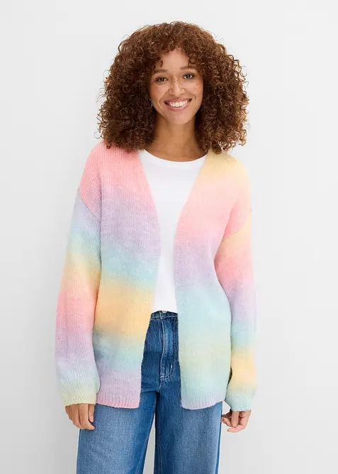 Grobstrickjacke aus weichem Woll-Mix, bonprix