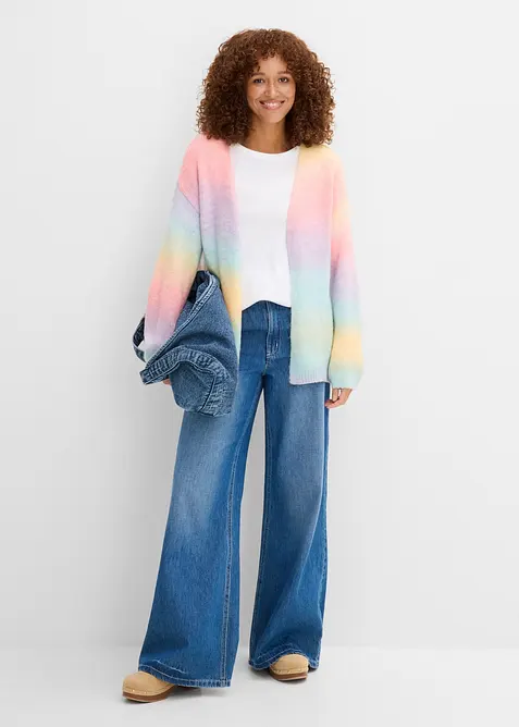 Grobstrickjacke aus weichem Woll-Mix, bonprix