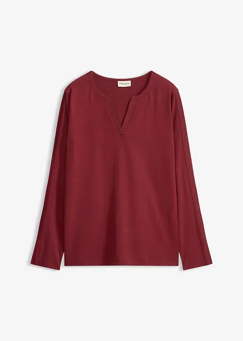 Langarmshirt mit Satinbesatz, bonprix