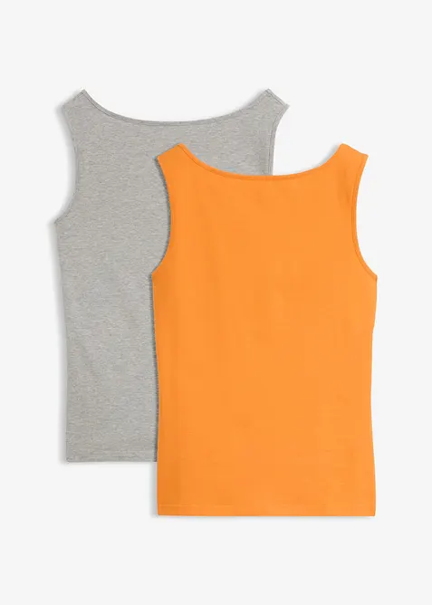 Tanktop mit U-Boot-Ausschnitt (2er Pack), bonprix