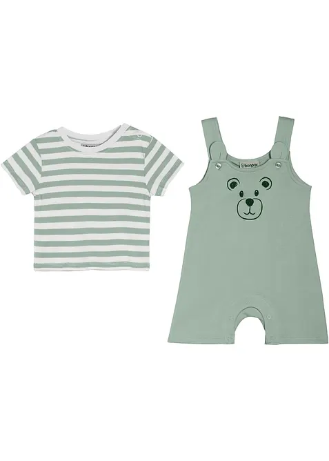 T-shirt + salopette-short en coton (ens. 2&nbsp;pces), bonprix