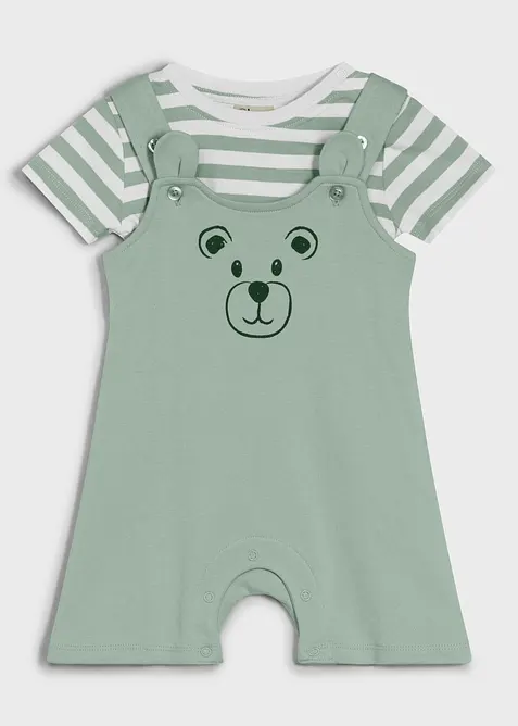 T-shirt + salopette-short en coton (ens. 2&nbsp;pces), bonprix