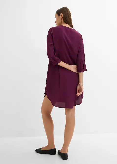 Robe &agrave; col rond et petite patte boutonn&eacute;e, bonprix