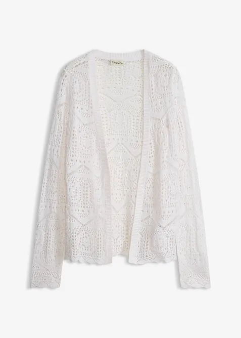 Gilet en maille ajour&eacute;e, bonprix