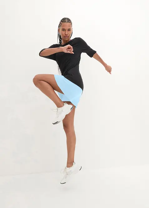 Langes Sport-Shirt mit Schlitz, schnelltrocknend, bonprix