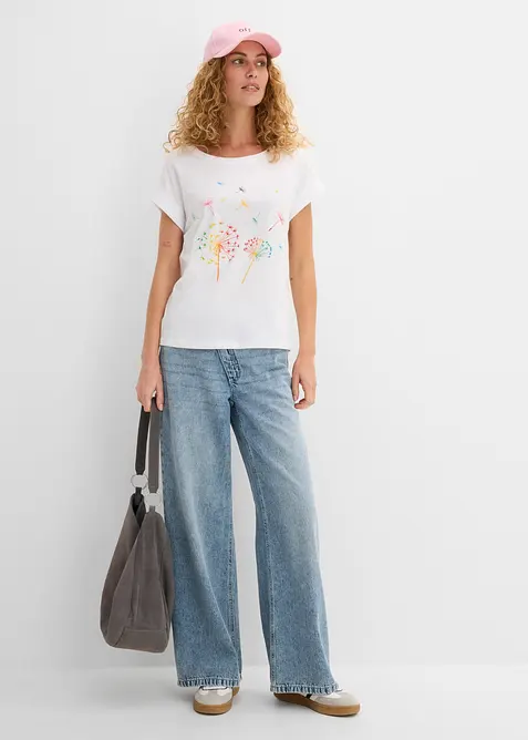 T-Shirt mit floralem Print, bonprix