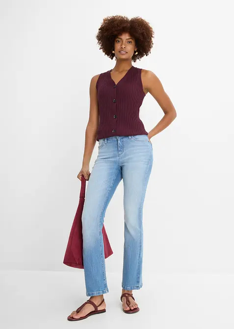 Jean bootcut taille haute, extensible et confortable, bonprix