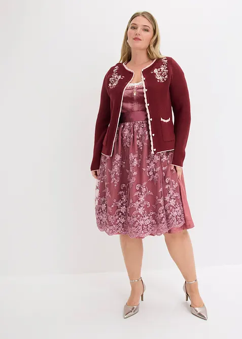 H&uuml;bsche Trachten-Strickjacke mit Stickerei, bonprix