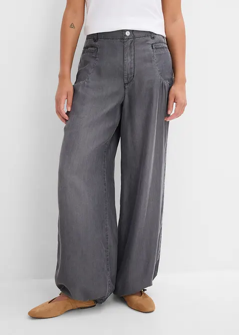 Wide-Leg-Hose aus flie&szlig;endem Lyocell, bonprix