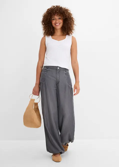 Wide-Leg-Hose aus flie&szlig;endem Lyocell, bonprix