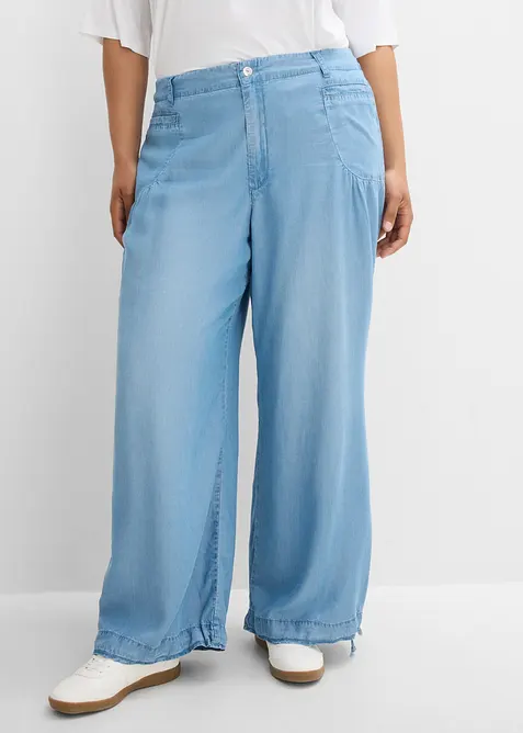 Wide-Leg-Hose aus flie&szlig;endem Lyocell, bonprix