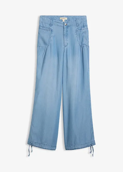 Wide-Leg-Hose aus flie&szlig;endem Lyocell, bonprix