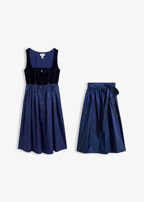 Dirndl midi avec velours (ens. 2 pces), bonprix