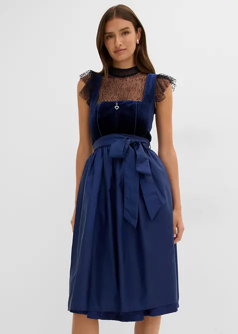 Dirndl midi avec velours (ens. 2 pces), bonprix