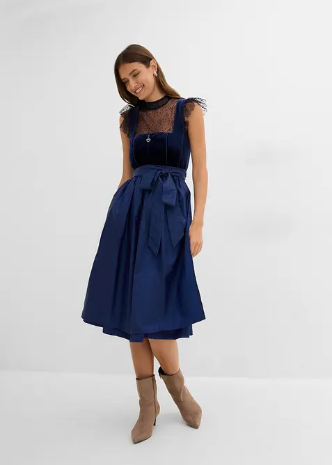 Dirndl midi avec velours (ens. 2 pces), bonprix