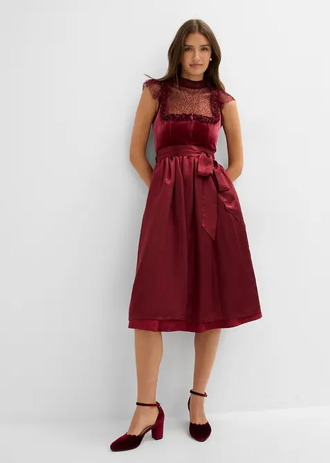 Dirndl midi avec velours (ens. 2 pces), bonprix