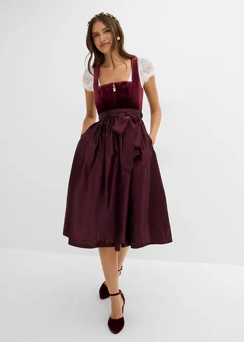 Dirndl mit Samt in Midil&auml;nge (2-tlg.Set), bonprix