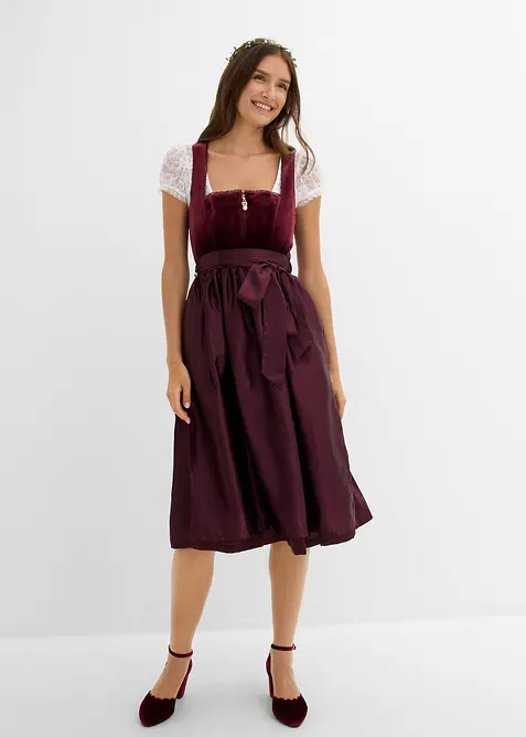 Dirndl mit Samt in Midil&auml;nge (2-tlg.Set), bonprix